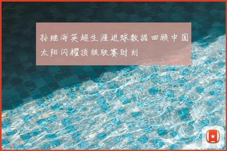 孙继海英超生涯进球数据回顾中国太阳闪耀顶级联赛时刻